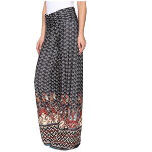 Tasha Polizzi designer ethnic boho wide leg palazzo knit pants - L